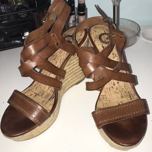 Brown Strappy Wedges